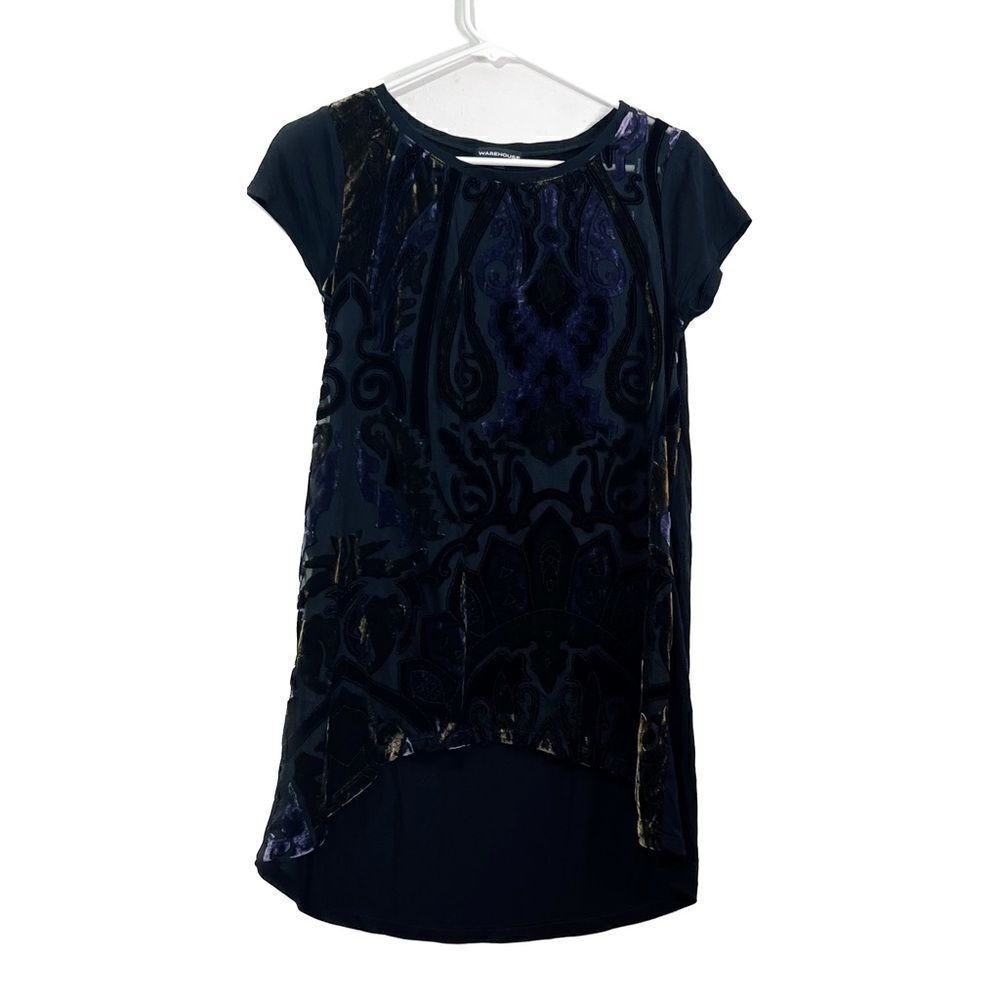 Warehouse sleeveless‎ dress women’s size 6. Short sleeve, lace. Sheer.